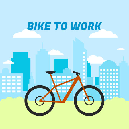 Vector Illustration for Bike To Work Dayのイラスト素材