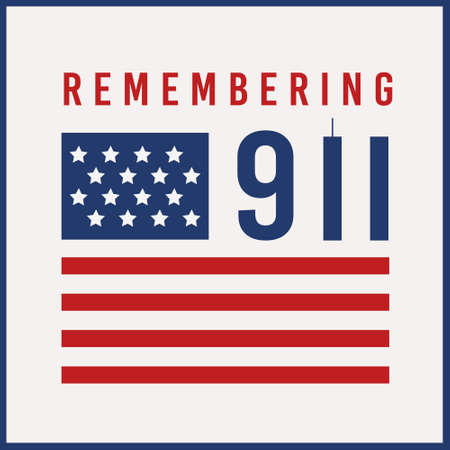 Remembering 911 Patriot Day Vector Illustration