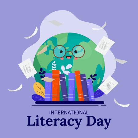Illustration for interntaional liiteracy dayのイラスト素材