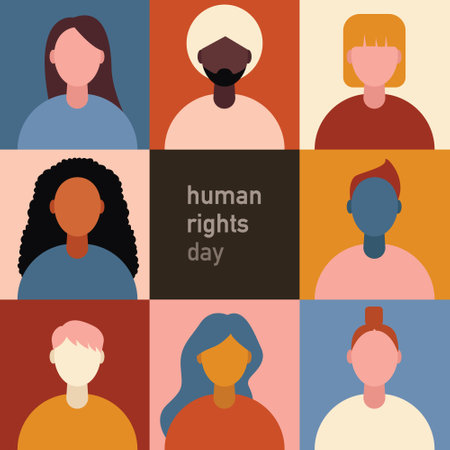Diversity Vector Illustration for Human Rights Dayのイラスト素材