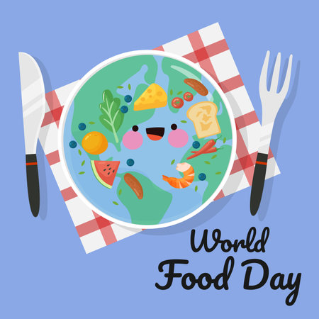 Celebration of world food dayのイラスト素材