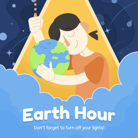 Vector illustration to celebrate Earth Hourの写真素材