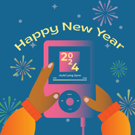 Happy New Year Greeting Card. Vector Illustration EPS10