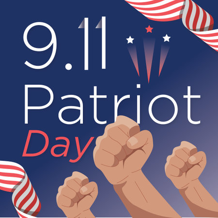 Patriot Day. 9th of July. Patriotic background. Vector illustrationの写真素材