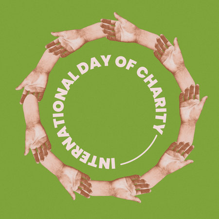 International Day of Charity with mixed media graphic design styleの写真素材