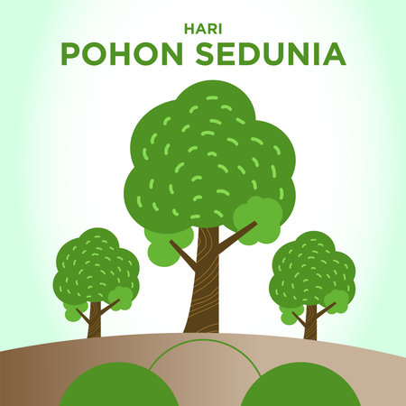 Hari Pohon Sedunia. Vector illustration for your designの写真素材