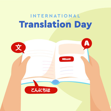 International Transnational Day. Vector illustration of a book with text.の写真素材
