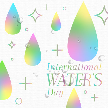 World Water Day background with water drops and cross. Vector illustration.の写真素材
