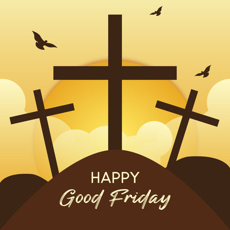 Happy Good Friday Card Illustrationのイラスト素材