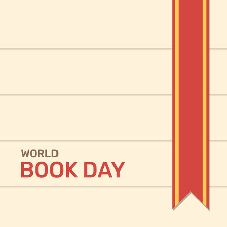 World Book Day. Vector Illustration of a Bookmark with Ribbon.の写真素材