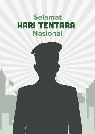 Hari Tentara Nasional is an Indonesian Celebration of Indonesian national Army Day.のイラスト素材
