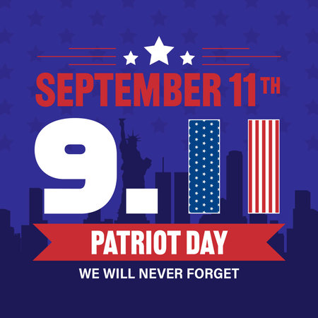 Patriot Day poster. It is for remembrance of the September 11th or 9.11 tragedy.のイラスト素材