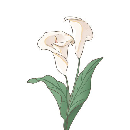 Calla Lily Illustration Stylized Cute  Cartoonの写真素材
