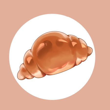 Delicious Bun Bread with shiny toasted texture Illustrationの写真素材