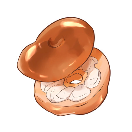 Bagel Illustration with Filling Stylized Illustrationの写真素材