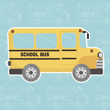 Cute school bus design, vector children  illustration graphic. back to school.のイラスト素材