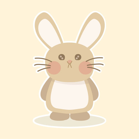 Cute cartoon rabbit. Bunny vector illustration in a flat style on a light background. Rabbit children illustrationのイラスト素材