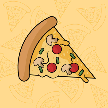 Pizza design over yellow background, vector illustration eps 10.のイラスト素材