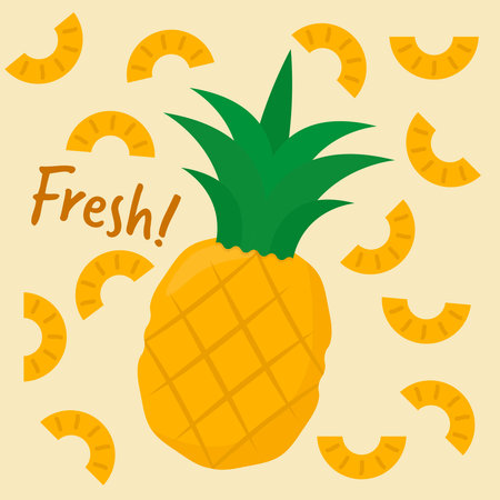 Fresh fruit design. Pineapple vector illustration.のイラスト素材