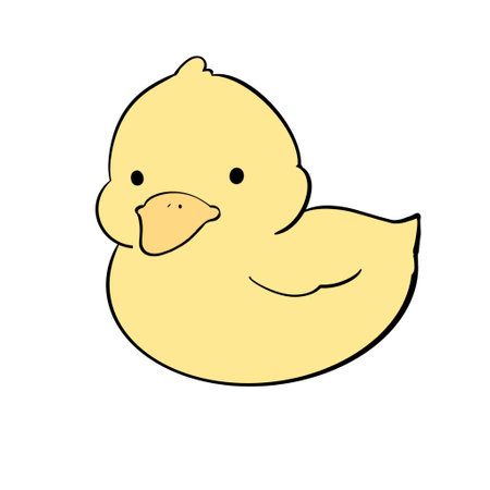 Duckling Duck Drawing Illustration Hand Drawn Stylizedの写真素材