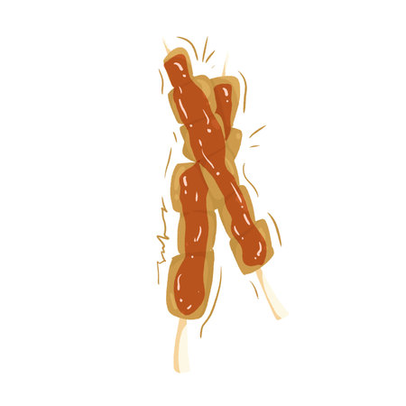 Delicious Satay Illustration Isolated on Whiteの写真素材