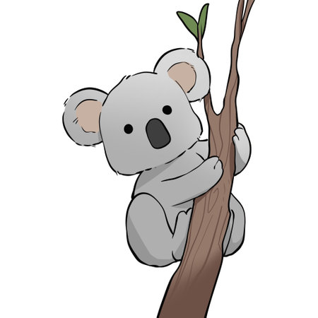 Cute Cartoon Illustration Koala Baby Hand Drawn Adorableの写真素材