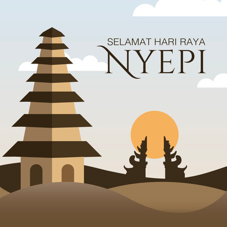 Ucapan selamat hari raya nyepiのイラスト素材