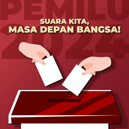 Pemilu Pemilihan Umum Indonesia (Indonesian Election) 2024のイラスト素材