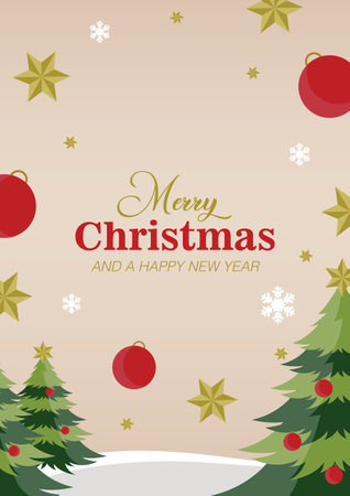 Merry Christmas and a Happy New Yearのイラスト素材
