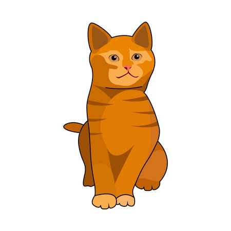 cute orange cat vector illustrationのイラスト素材
