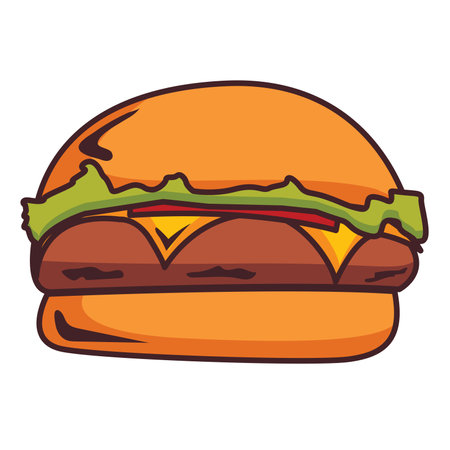 beef burger vector illustration simpleのイラスト素材