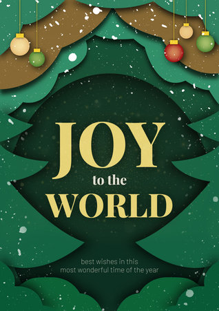 Merry Christmas Joy to the Worldのイラスト素材