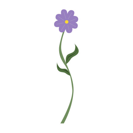 Purple Single Flower Vectorのイラスト素材