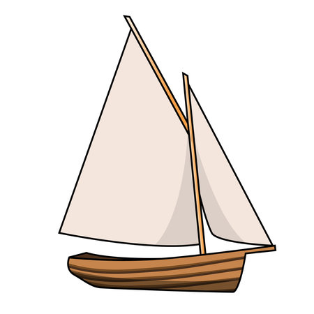 wooden boat vector illustration graphicのイラスト素材