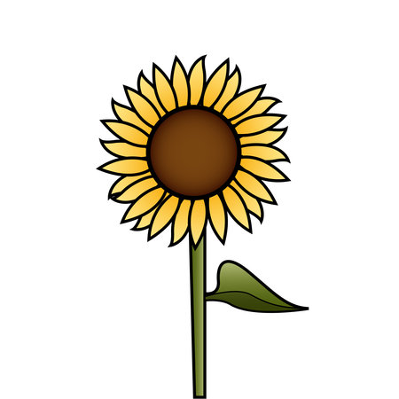 sunflower simple vector illustration graphicのイラスト素材