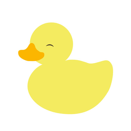 Isolated Cute Baby Duck Animal Vector Drawing with White Backgroundのイラスト素材