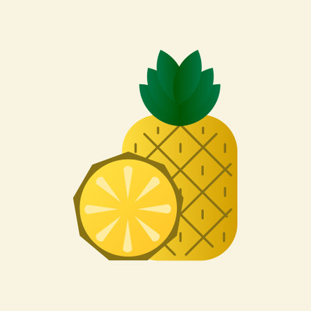 Minimalist illustration of pinappleのイラスト素材