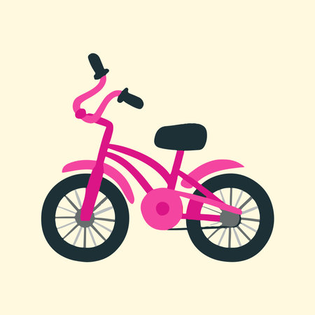 Isolated Bicycle Bike Transportation Vehicle Vector Illustration in Pink Backgroundのイラスト素材
