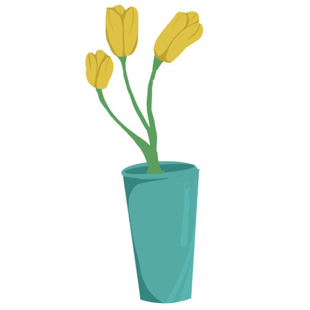 Isolated tulip flower on a white background. Vector illustration designのイラスト素材