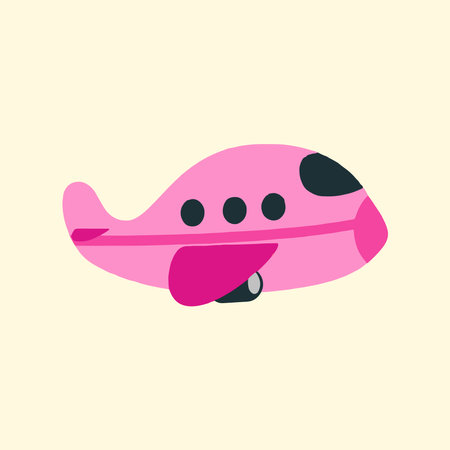 Isolated Plane Vehicle Transportation Vector Illustration in Yellow Backgroundのイラスト素材