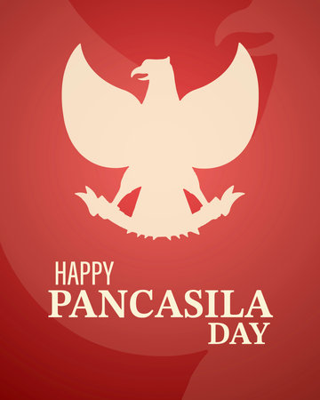 simple pancasila day greetings vector illustrationのイラスト素材