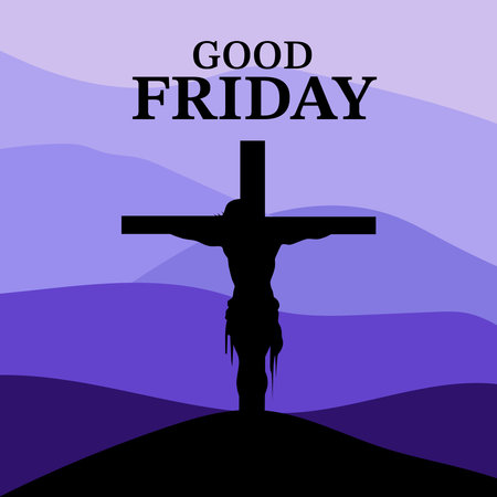 simple good friday greetings vector illustrationのイラスト素材