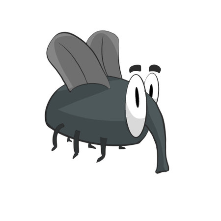 Funny cartoon fly. Vector illustration isolated on a white background.の写真素材