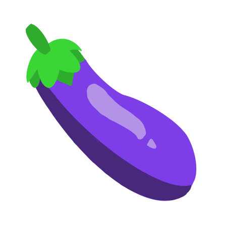 Eggplant flat icon. Vegetable vector illustration on a white backgroundの写真素材