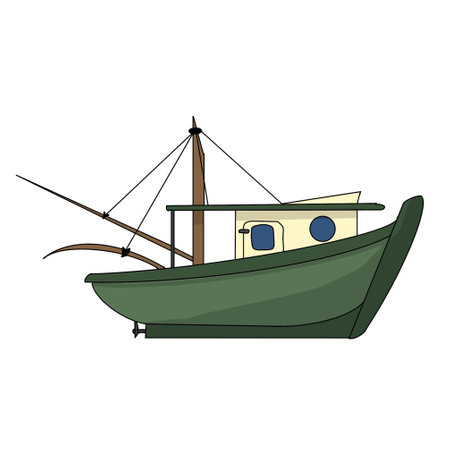 Fishing boat cartoon isolated vector illustration graphic design vector illustration graphic designの写真素材
