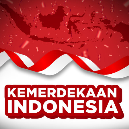 Memorial Indonesia Independence Day Greeting Card Background Vector Illustrationの写真素材