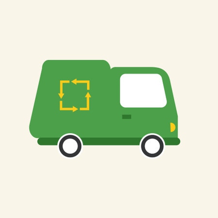 Minimalist Illustration of green car trashのイラスト素材