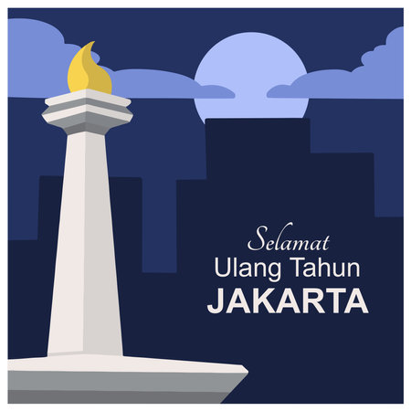 Happy Birthday Jakarta Vector Illustrationの写真素材