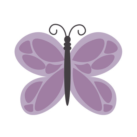 an illustration of a purple butterflyのイラスト素材