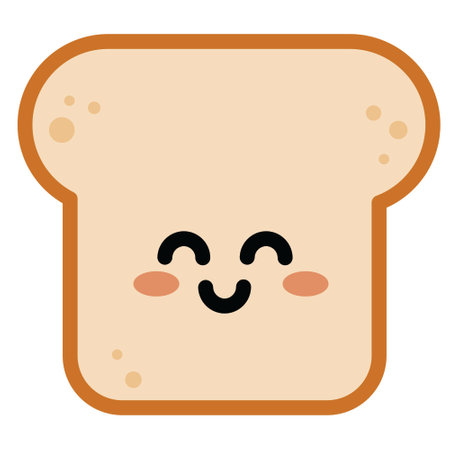 a cute illustration of a slice of breadのイラスト素材